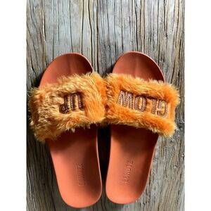 SCHUTZ  Glow Up Faux-fur Sandals Orange